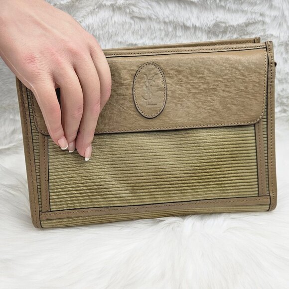 YSL  Portfolio PVC Clutch - Picture 1 of 17